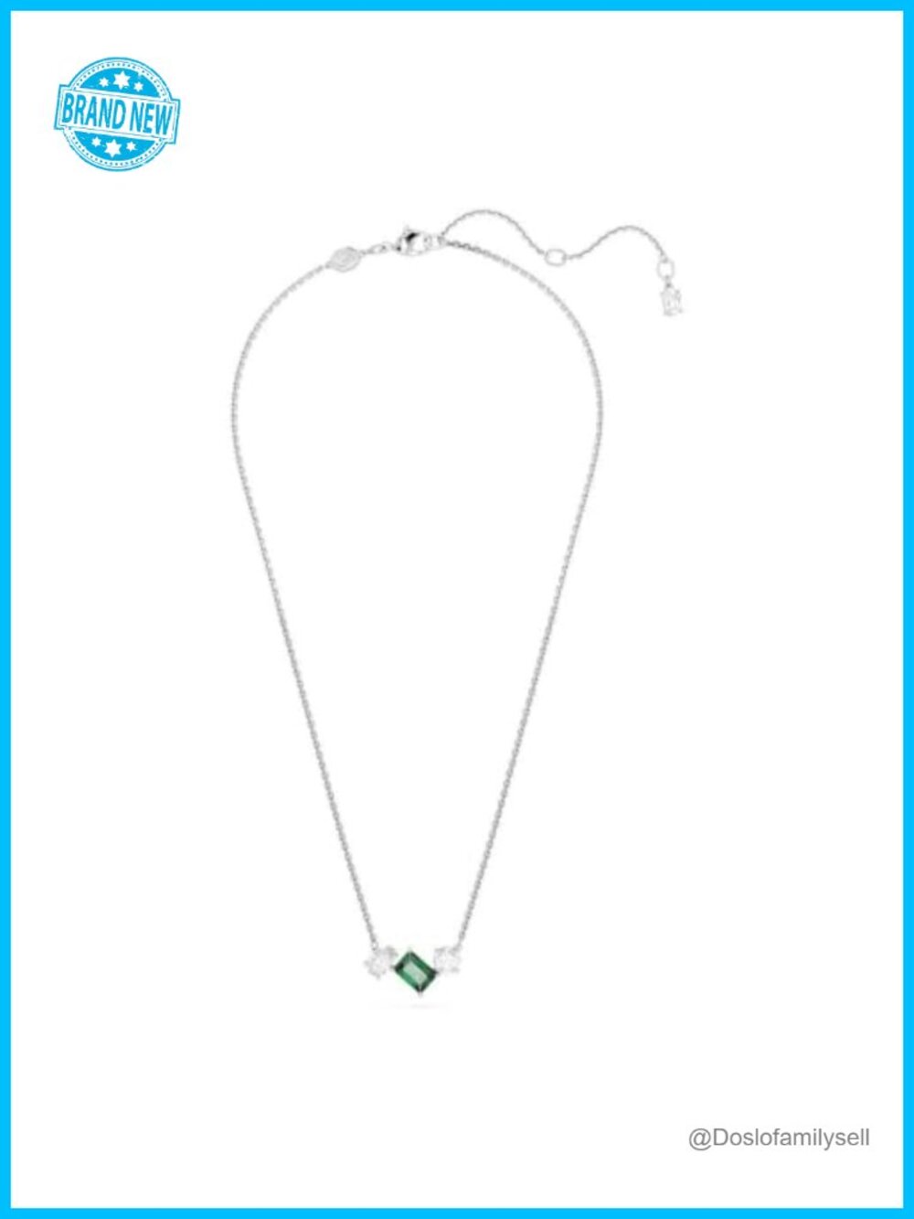 Mesmera Crystal Pendant Necklace Rhodium Finished Adjustable Chain